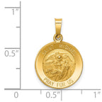 FJC Finejewelers 14 kt Yellow Gold Polished and Satin St Michael Medal Hollow Charm 17 x 15 mm