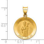FJC Finejewelers 14 kt Yellow Gold Polished and Satin St Patrick Medal Hollow Charm 22 x 19 mm