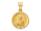 FJC Finejewelers 14 kt Yellow Gold Polished and Satin St Paul Medal Hollow Charm 18 x 15 mm