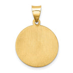 FJC Finejewelers 14 kt Yellow Gold Polished and Satin St Paul Medal Hollow Charm 21 x 19 mm