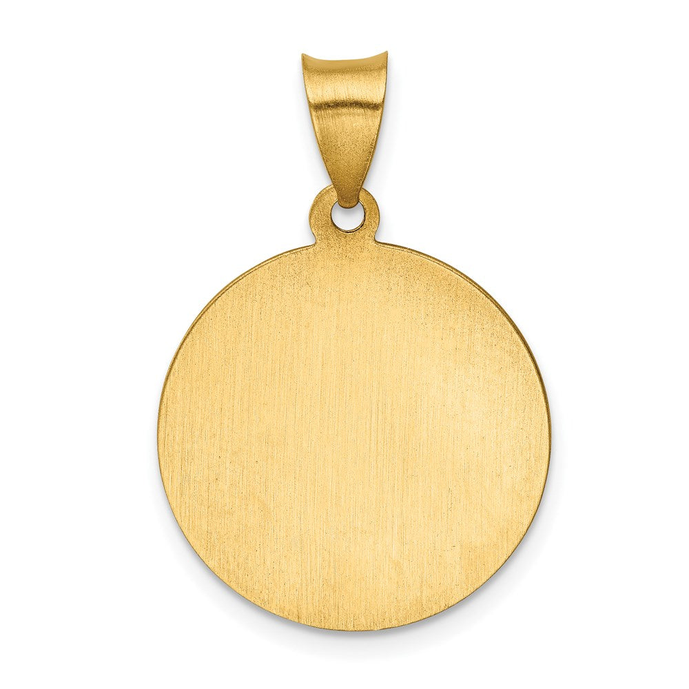 FJC Finejewelers 14 kt Yellow Gold Polished and Satin St Peregrine Medal Hollow Charm 21 x 19 mm
