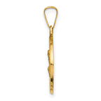 FJC Finejewelers 14 kt Yellow Gold Polished and Satin St Peregrine Medal Hollow Charm 18 x 15 mm