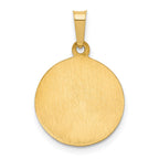 FJC Finejewelers 14 kt Yellow Gold Polished and Satin St Peregrine Medal Hollow Charm 18 x 15 mm