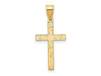 FJC Finejewelers 14 kt Yellow Gold Etched Floral Cross Charm 25 x 12 mm