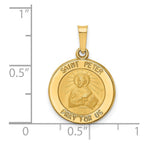 FJC Finejewelers 14 kt Yellow Gold Polished and Satin St Peter Medal Hollow Charm 18 x 16 mm