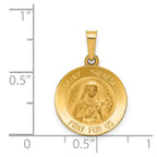 FJC Finejewelers 14 kt Yellow Gold Polished and Satin St Theresa Medal Hollow Charm 18 x 15 mm