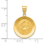 FJC Finejewelers 14 kt Yellow Gold Polished/Satin First Holy Communion Medal Hollow Charm 21 x 18 mm