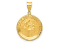 FJC Finejewelers 14 kt Yellow Gold Polished/Satin First Holy Communion Medal Hollow Charm 21 x 18 mm