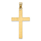 FJC Finejewelers 14 kt Yellow Gold Etched Floral Cross Charm 37 x 19 mm