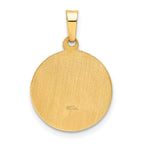 FJC Finejewelers 14 kt Yellow Gold Polished and Satin Confirmation Medal Hollow Charm 18 x 15 mm
