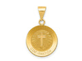 FJC Finejewelers 14 kt Yellow Gold Polished and Satin Confirmation Medal Hollow Charm 17 x 15 mm
