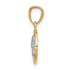 FJC Finejewelers 14 kt Yellow Gold with Rhodium Cherub Charm 13 x 11 mm