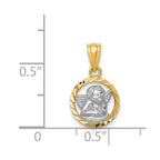 FJC Finejewelers 14 kt Yellow Gold with Rhodium Cherub Charm 13 x 11 mm
