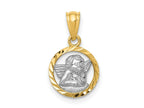 FJC Finejewelers 14 kt Yellow Gold with Rhodium Cherub Charm 13 x 11 mm