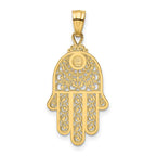 FJC Finejewelers 14 kt Yellow Gold Hand of God Hamsa Charm 25 mm x 14 mm
