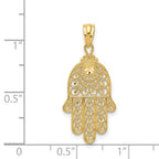 FJC Finejewelers 14 kt Yellow Gold Hand of God Hamsa Charm 25 mm x 14 mm