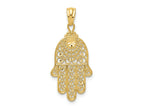 FJC Finejewelers 14 kt Yellow Gold Hand of God Hamsa Charm 25 mm x 14 mm