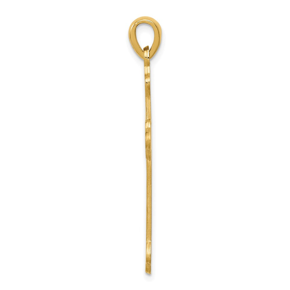 FJC Finejewelers 14 kt Yellow Gold Budded Cross Charm 41 x 23 mm