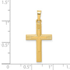 FJC Finejewelers 14 kt Yellow Gold Brushed and Polished Latin Cross Charm 31 x 15 mm
