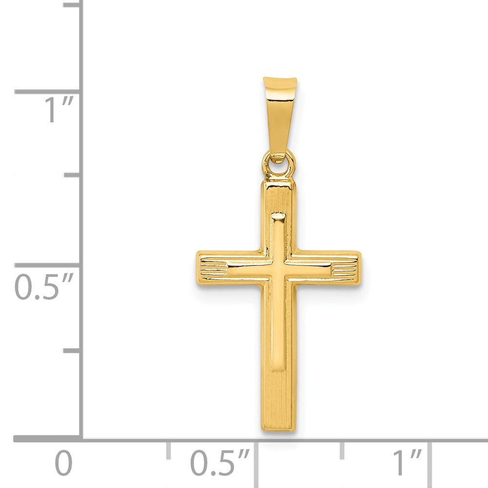 FJC Finejewelers 14 kt Yellow Gold Polished Cross Latin Charm 26 x 12 mm