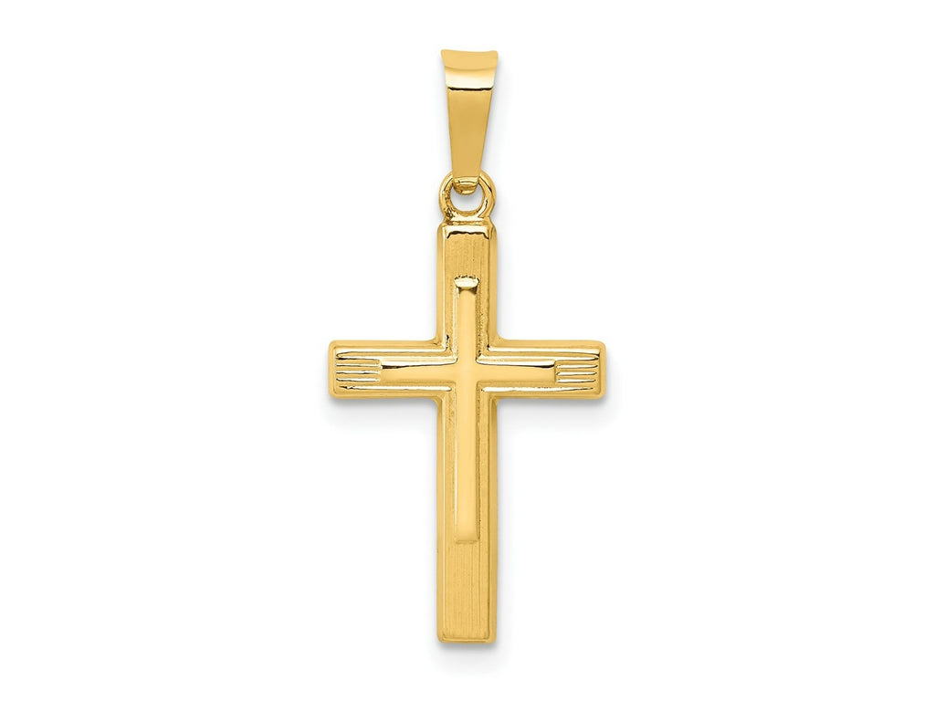 FJC Finejewelers 14 kt Yellow Gold Polished Cross Latin Charm 26 x 12 mm