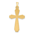 FJC Finejewelers 14 kt Yellow Gold Textured and Polished Passion Cross Charm 34 x 17 mm