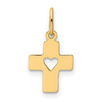 FJC Finejewelers 14 kt Yellow Gold Polished Cross with Heart Charm 17 x 9 mm