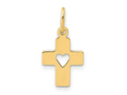 FJC Finejewelers 14 kt Yellow Gold Polished Cross with Heart Charm 17 x 9 mm