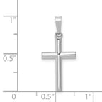 FJC Finejewelers 14 kt White Gold Polished Hollow Latin Cross Charm 24 mm x 11 mm