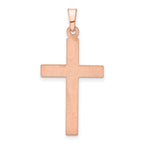 FJC Finejewelers 14 kt Rose Gold Brushed and Polished Hollow Cross Charm 32 mm