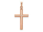 FJC Finejewelers 14 kt Rose Gold Brushed and Polished Hollow Cross Charm 32 mm