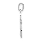 FJC Finejewelers 14 kt White Gold Polished Small Ribbon Cross Charm 23 mm x 11 mm