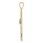FJC Finejewelers 14 kt Two Tone Gold Textured and Polished Latin Cross with Hearts Charm 32 mm