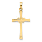 FJC Finejewelers 14 kt Two Tone Gold Textured and Polished Latin Cross with Hearts Charm 32 mm
