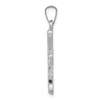 FJC Finejewelers 14 kt White Gold Textured and Polished Fleur de lis Cross Charm 26 mm x 14 mm