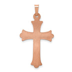 FJC Finejewelers 14 kt Rose Gold Brushed and Polished Budded Cross Charm 35 mm
