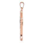 FJC Finejewelers 14 kt Two Tone Gold Two-Tone Budded Cross Charm 32 x 18 mm