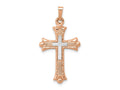 FJC Finejewelers 14 kt Two Tone Gold Two-Tone Budded Cross Charm 32 x 18 mm