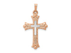 FJC Finejewelers 14 kt Two Tone Gold Two-Tone Budded Cross Charm 32 x 18 mm