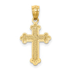 FJC Finejewelers 14 kt Yellow Gold Polished Small Budded Cross 22 mm x 11 mm