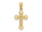 FJC Finejewelers 14 kt Yellow Gold Polished Small Budded Cross 22 mm x 11 mm
