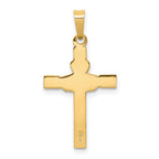 FJC Finejewelers 14 kt Yellow Gold and Rhodium Polished Claddagh Cross Charm 28 x 9 mm