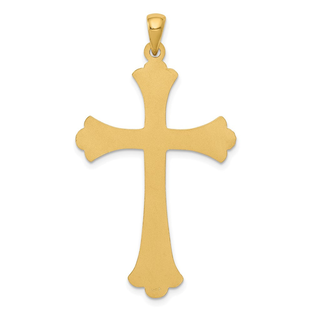 FJC Finejewelers 14 kt Yellow Gold Fleur De Lis Cross Charm 46 x 25 mm
