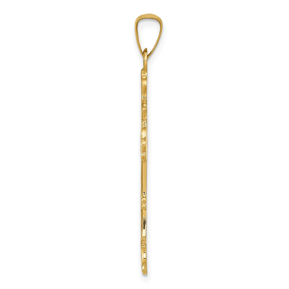 FJC Finejewelers 14 kt Yellow Gold Polished Budded Cross Charm 35 mm