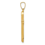 FJC Finejewelers 14 kt Yellow Gold Textured and Polished Passion Cross Charm 31 mm