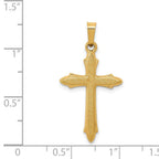 FJC Finejewelers 14 kt Yellow Gold Textured and Polished Passion Cross Charm 31 mm