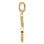 FJC Finejewelers 14 kt Yellow Gold Polished Small Ribbon Cross Charm 22 mm x 11 mm