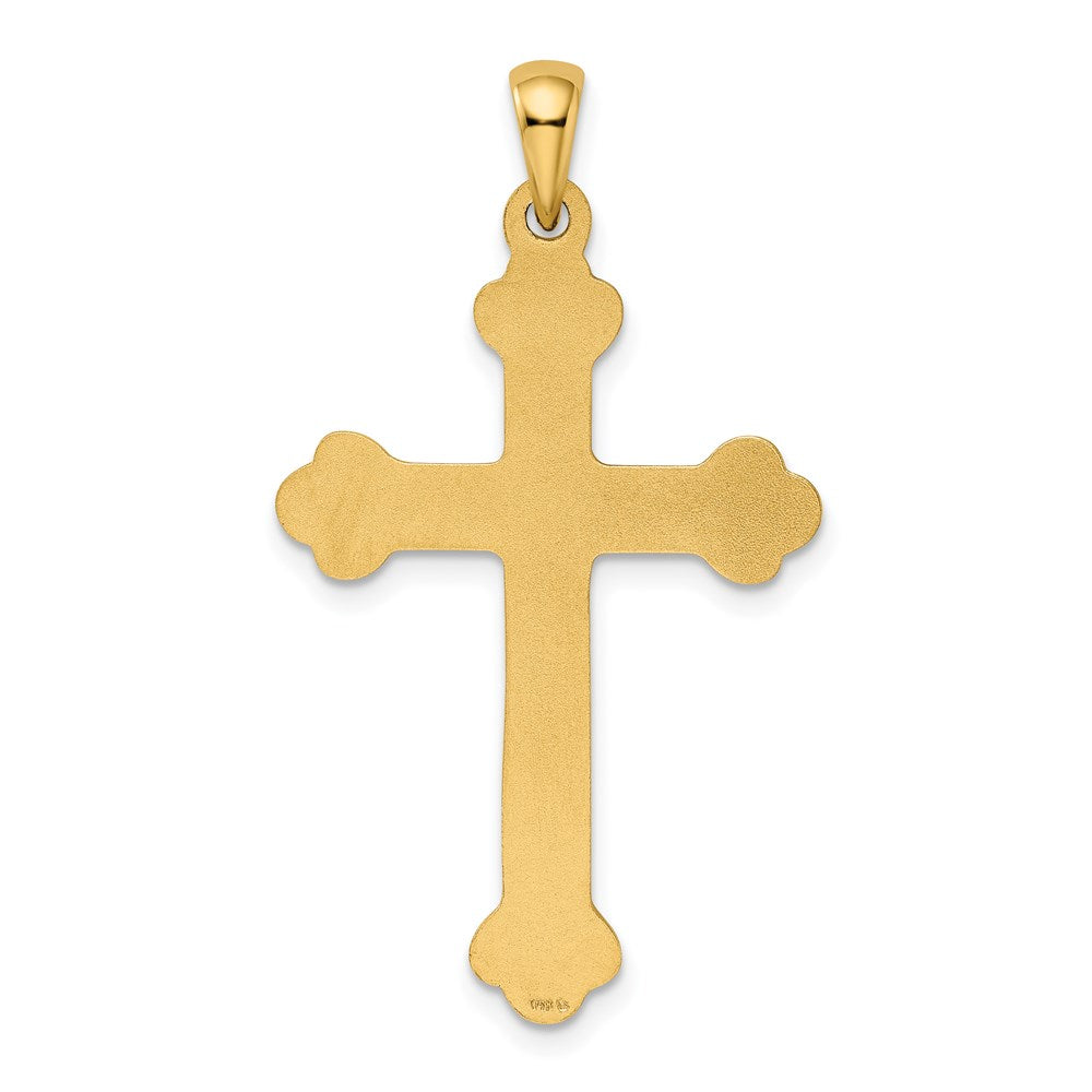 FJC Finejewelers 14 kt Yellow Gold Budded Cross Charm 41 x 22 mm