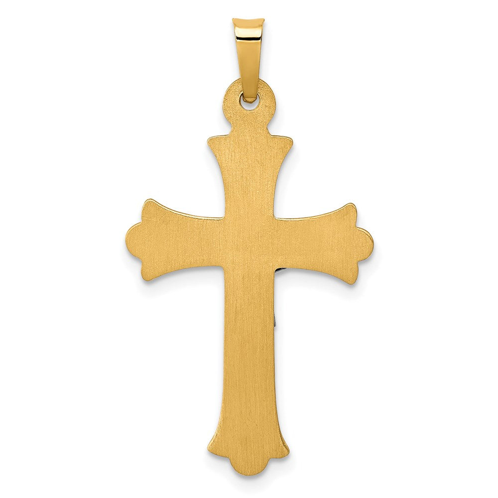FJC Finejewelers 14 kt Two Tone Gold Two-Tone Textured and Polished INRI Crucifix Cross Charm 32 x 18 mm