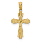 FJC Finejewelers 14 kt Yellow Gold Polished Small Passion Crucifix Charm 26 mm x 13 mm